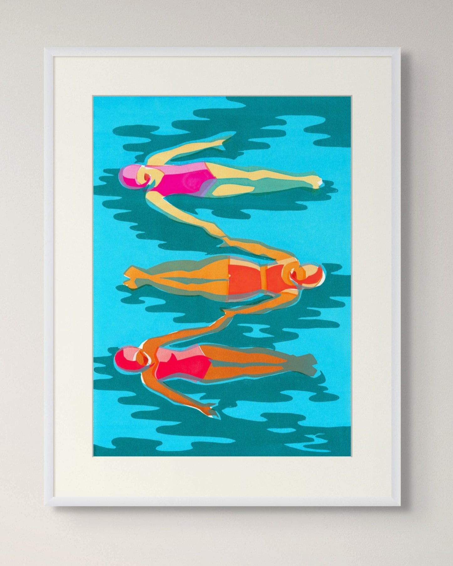 women floating in water