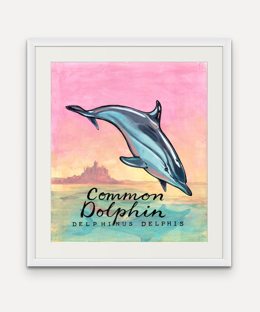 Common Dolphin Promenade Flag - Cornish Sea Life series - Giclée Print