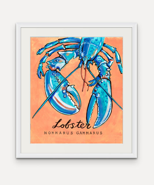Lobster Promenade Flag - Cornish Sea Life Series - Giclée Print