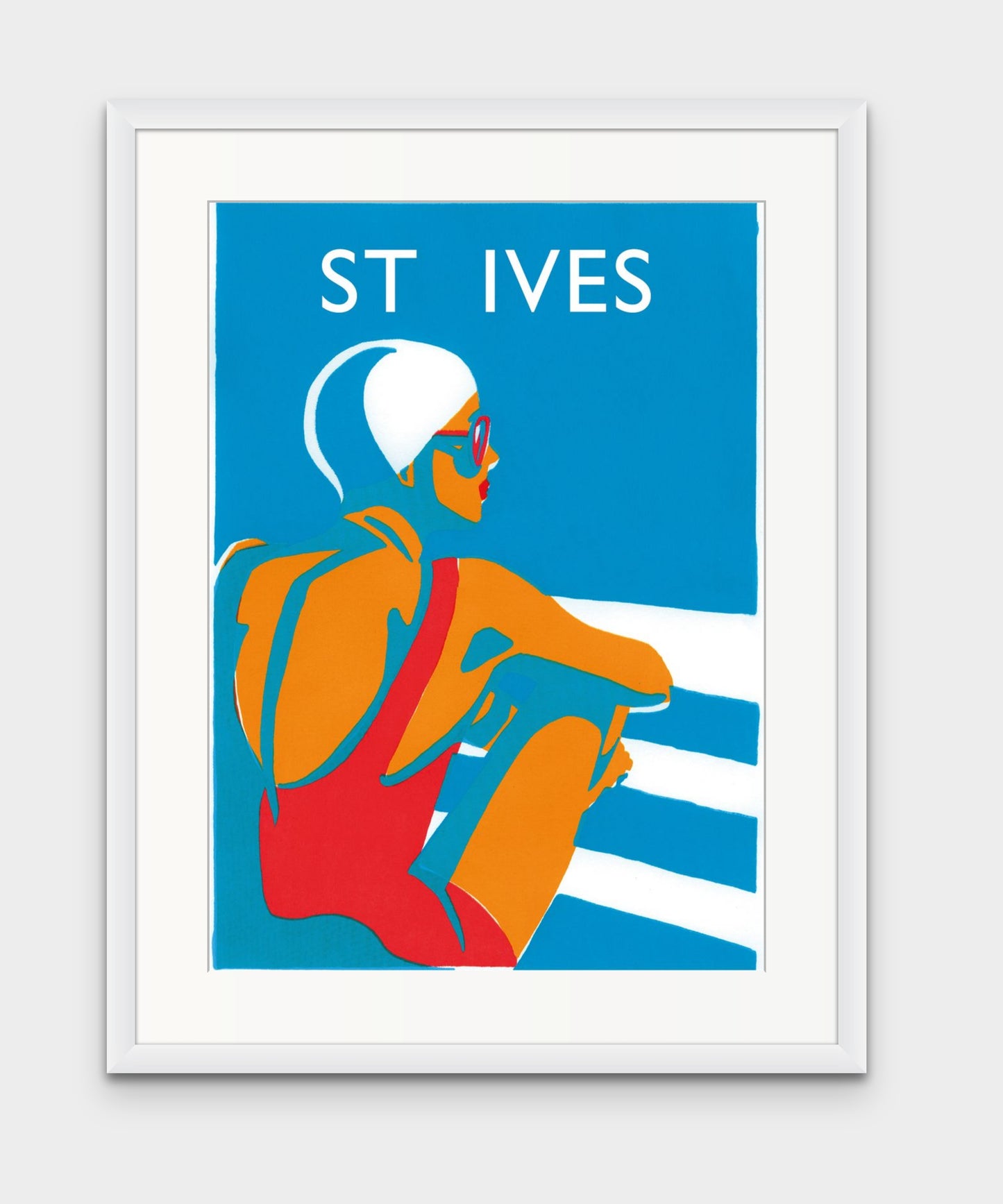 Eliza sat by Pool-Penzance-St Ives-Perranporth- Giclée Screen Print