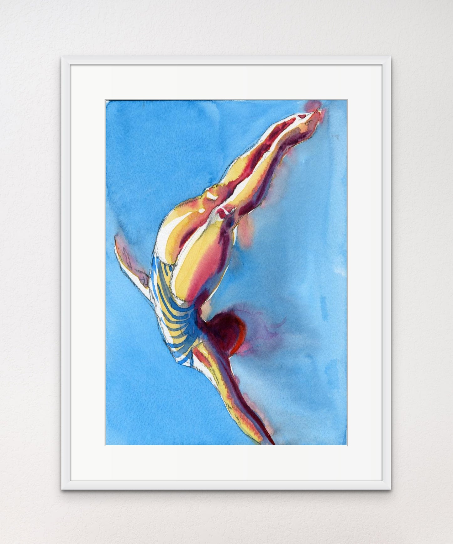 Diver - Giclée Watercolour Print