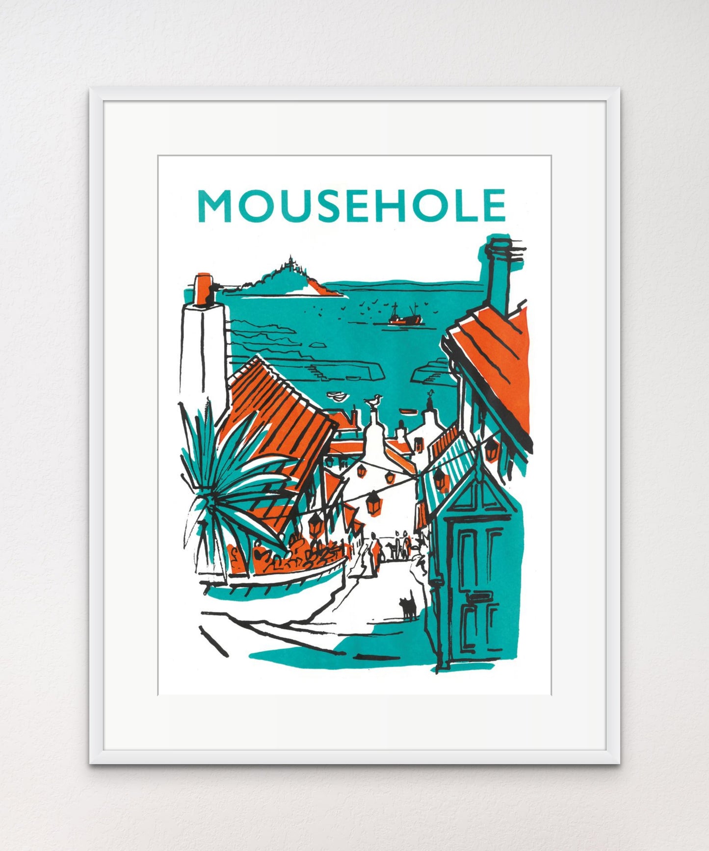 Mousehole - With Text - Art Print