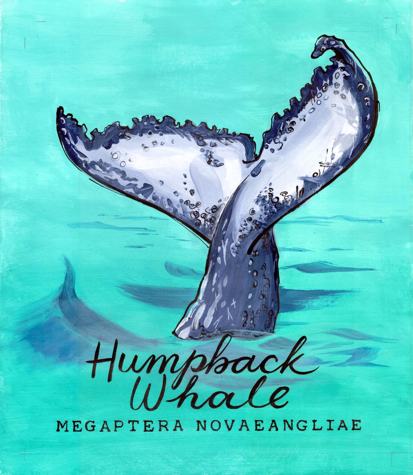 Humpback Whale Promenade Flag - Cornish Sea Life series -  Giclée Print