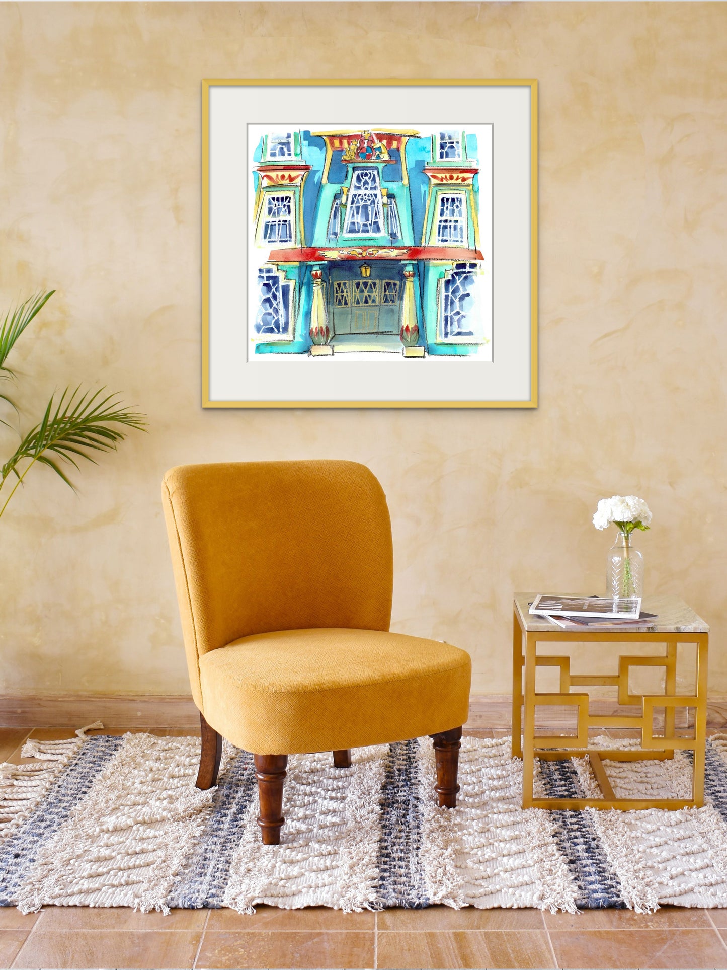 Egyptian House - Art Watercolour Print