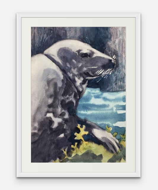 Lucky Bunting Seal - Giclée Watercolour Print