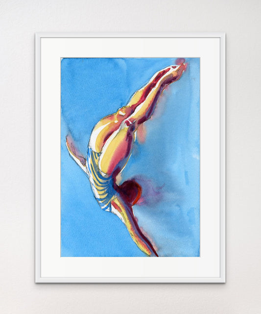 Diver - Giclée Watercolour Print